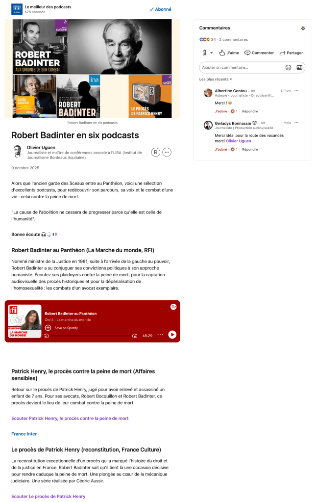 Exemple de newsletter "Le meilleur des podcasts"